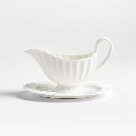 Capella White Bone China Gravy Boat
