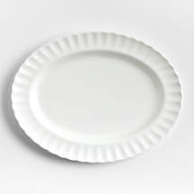 Capella White Bone China Platter + Reviews | Crate & Barrel