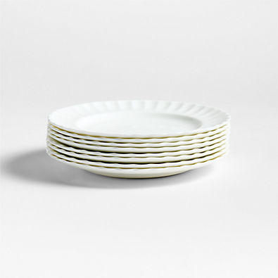 View Capella White Bone China Salad Plates, Set of 8 details