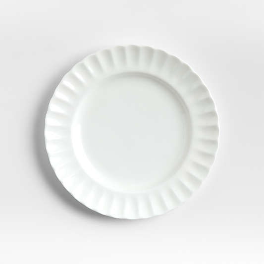 Capella White Bone China Salad Plates, Set of 8
