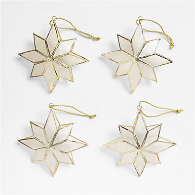 View Capiz Snowflake Christmas Tree Ornament, Set of 4 details