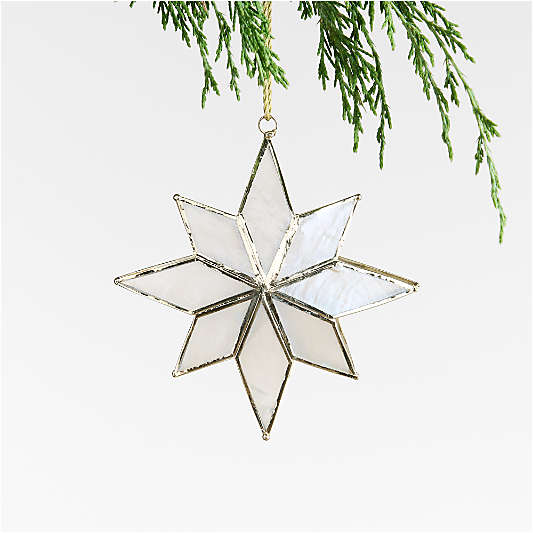 Capiz Snowflake Glass Christmas Tree Ornament