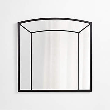 Crate and Barrel Edge Arch Wall Mirror - Silver Metallic