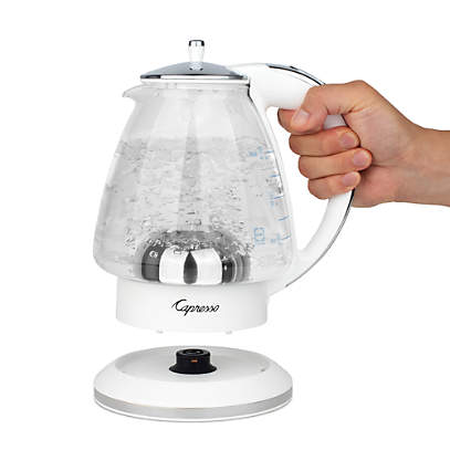 Capresso H20 White Electric Glass Tea Kettle + Reviews | Crate u0026 Barrel