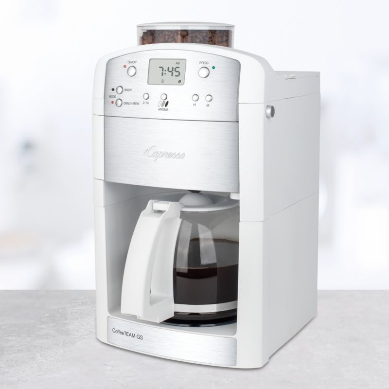 Capresso CoffeeTEAM GS Grind & Brew Coffee Maker + Reviews | Crate & Barrel