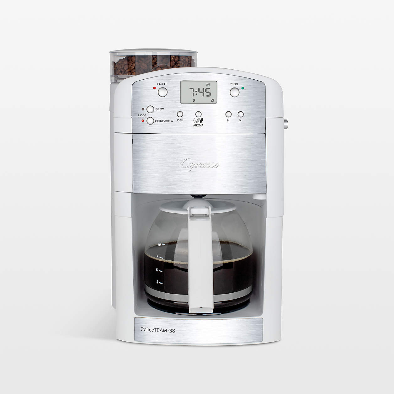 Capresso CoffeeTEAM GS Grind & Brew Coffee Maker + Reviews Crate & Barrel