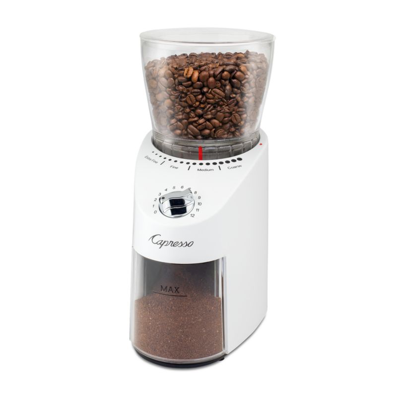 Capresso Infinity Plus White Conical Burr Grinder + Reviews | Crate ...