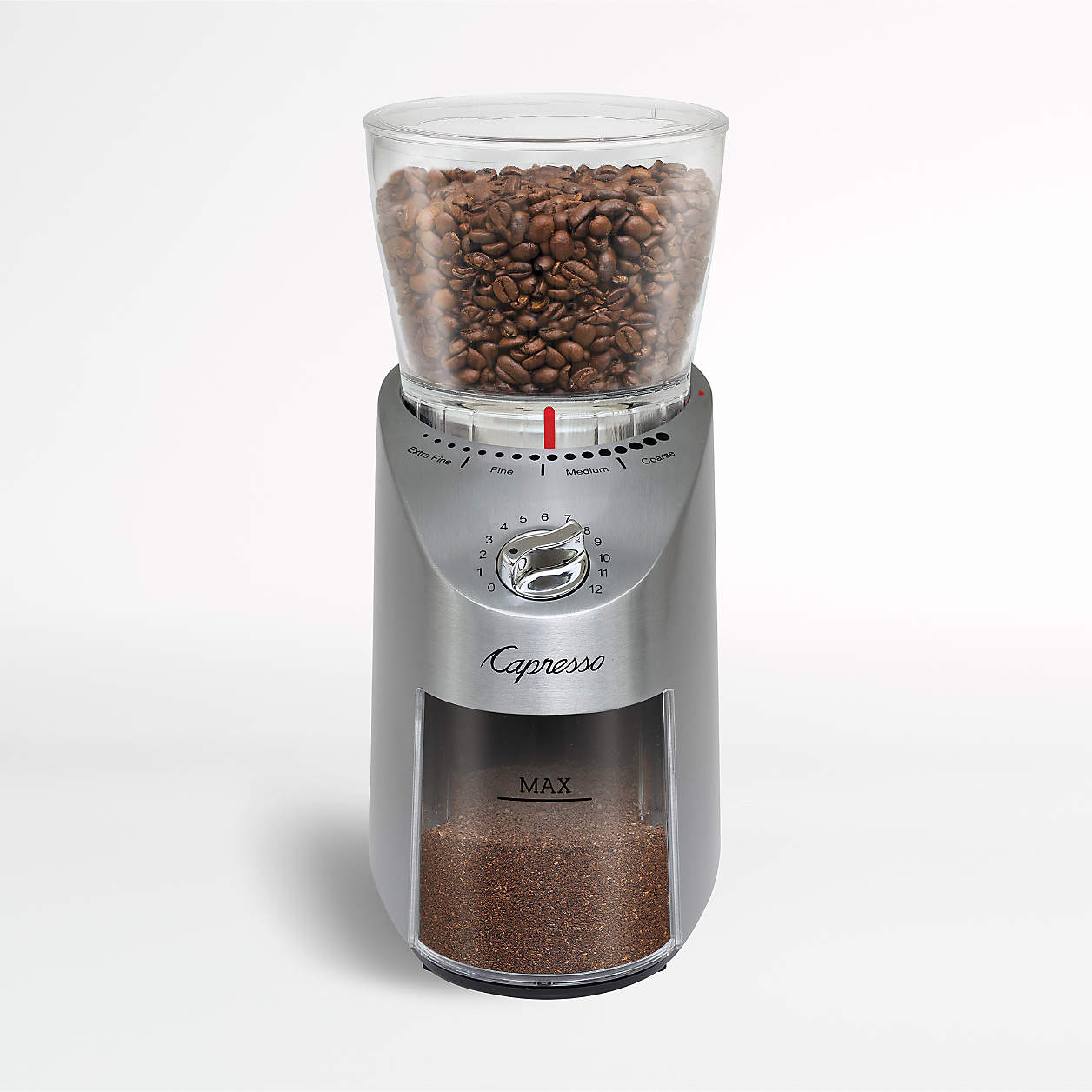 Capresso Stainless Steel Infinity Conical Burr Grinder + Reviews