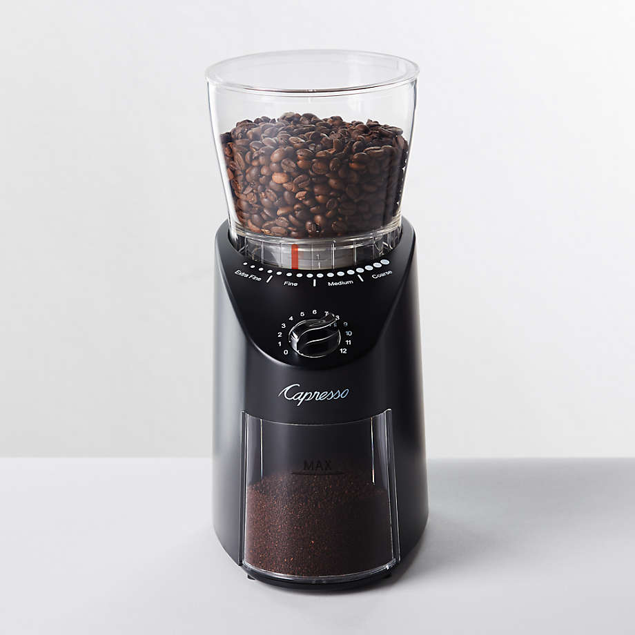Capresso Infinity Plus Black Conical Burr Grinder Crate & Barrel