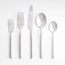 Capri Silver 5-Piece Flatware Place Setting + Reviews | Crate & Barrel