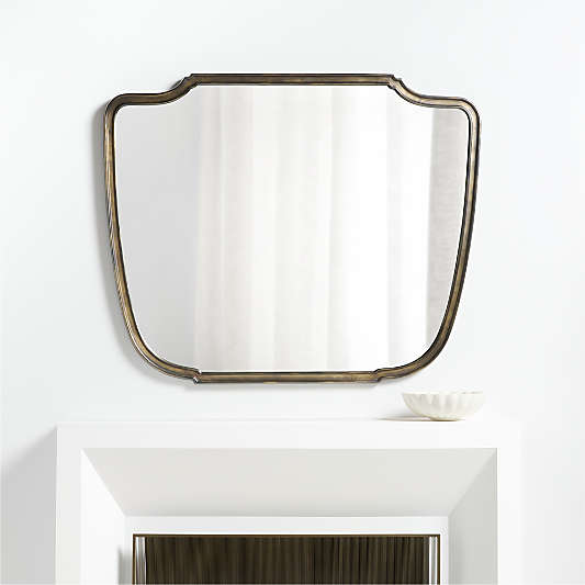 Capriano Antique Bronze Metal Mantel Wall Mirror 50"x41"