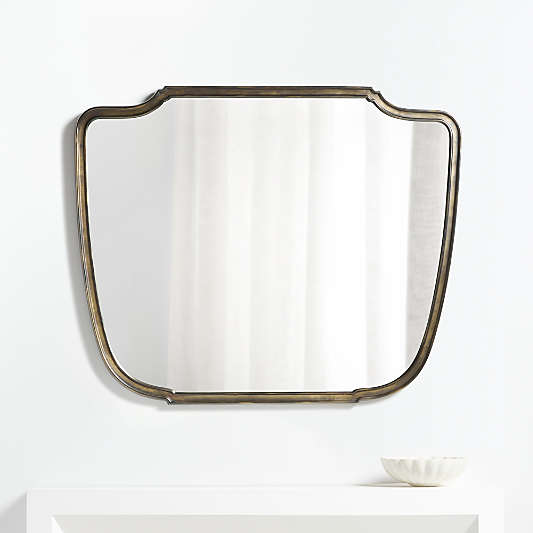 Capriano Antique Bronze Metal Mantel Wall Mirror 50"x41"