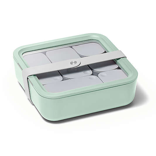 Caraway Home Mist 10-Cup Square Glass Food Storage Container with Lid