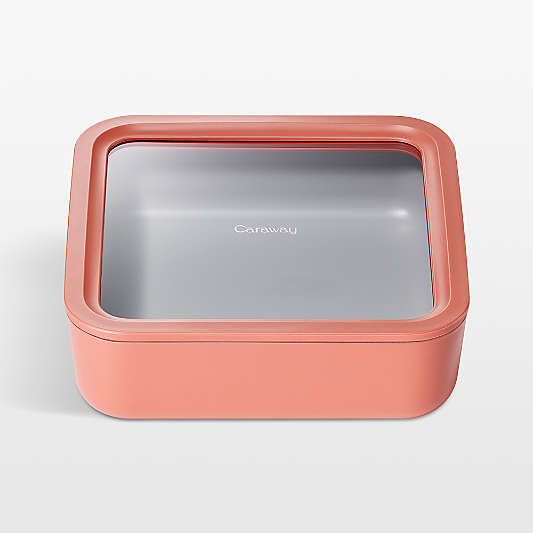 Caraway ® Perracotta 10-Cup Square Glass Food Storage Container with Lid