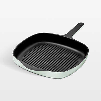 Caraway ® 10.5" Light Mist Enameled Cast Iron Grill Pan