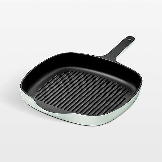 Caraway 10.5" Light Mist Enameled Cast Iron Grill Pan