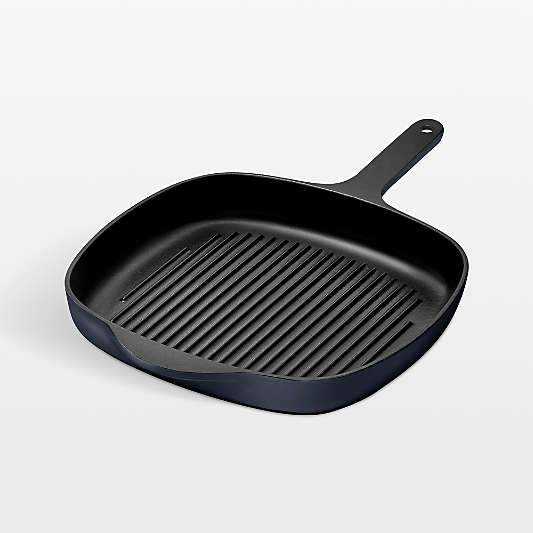 Caraway 10.5" Dark Navy Enameled Cast Iron Grill Pan