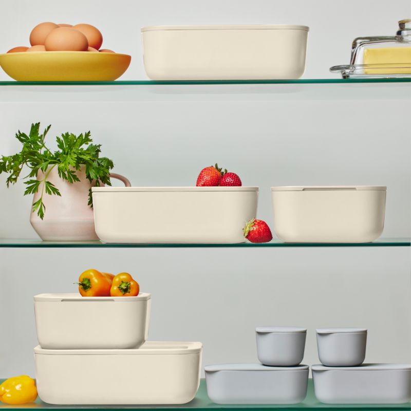 Caraway Cream 14-piece Glass Food Storage Set