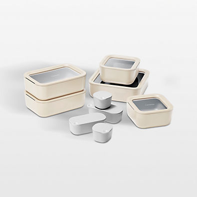 View Caraway Cream 17-piece Glass Food Storage Set details
