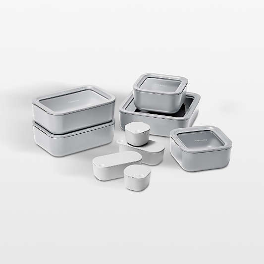 Caraway Grey 17-piece Glass Food Storage Set