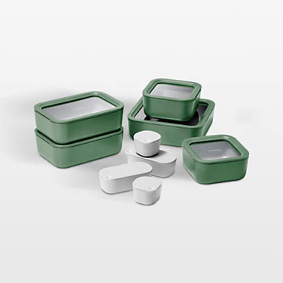 Caraway Food Storage Ceramic Container Set 14-Pcs Cream
