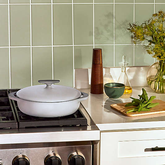 Caraway ® Grey 3.5-Qt. Enameled Cast Iron Braiser with Domed Lid