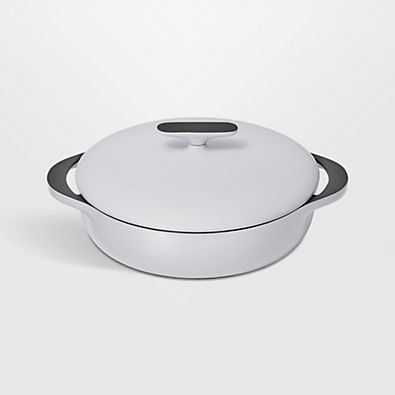 View Caraway ® Grey 3.5-Qt. Enameled Cast Iron Braiser with Domed Lid details