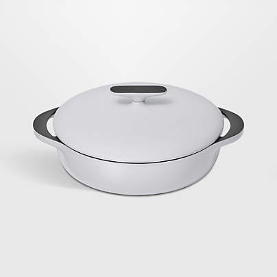 Caraway ® Grey 3.5-Qt. Enameled Cast Iron Braiser with Domed Lid