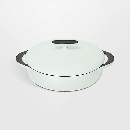 Caraway ® Light Mist 3.5-Qt. Enameled Cast Iron Braiser with Domed Lid