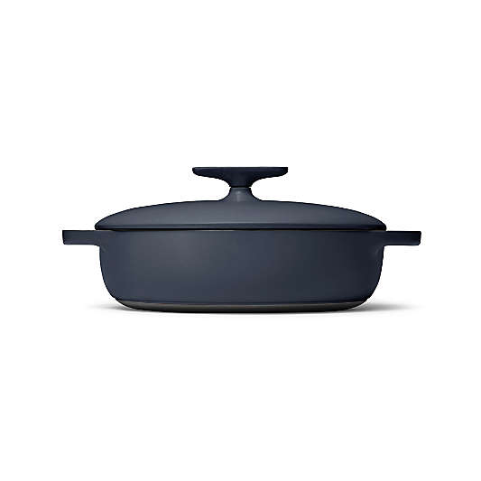 Caraway Dark Navy 3.5-Qt. Enameled Cast Iron Braiser with Domed Lid