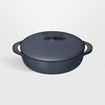 Caraway ® Dark Navy 3.5-Qt. Enameled Cast Iron Braiser with Domed Lid