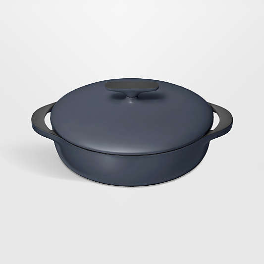 Caraway Dark Navy 3.5-Qt. Enameled Cast Iron Braiser with Domed Lid