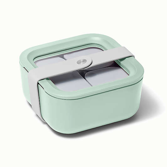 Caraway Home Mist 4.4-Cup Square Non-Stick Glass Food Storage Container with Lid