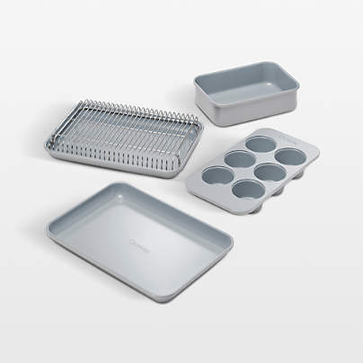 Caraway ® Grey Ceramic Non-Stick 5-Piece Mini Bakeware Set with Storage Tray