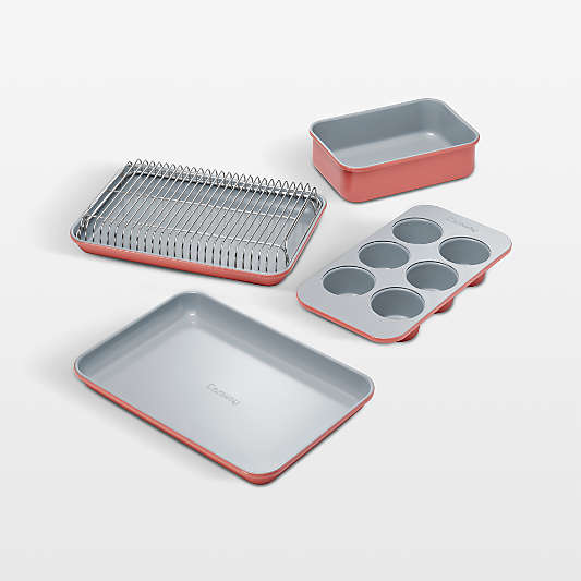 Caraway ® Perracotta Ceramic Non-Stick 5-Piece Mini Bakeware Set with Storage Tray