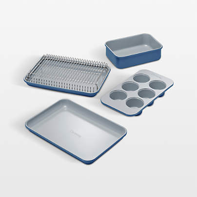 Caraway ® Slate Ceramic Nonstick 5-Piece Mini Bakeware Set with Storage Tray