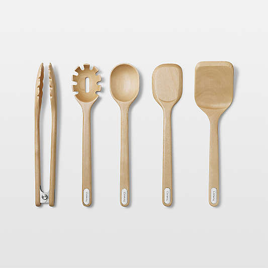 Caraway Birch Wood Utensils, Set of 5