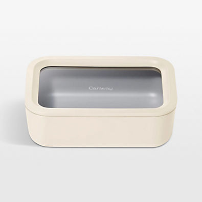 View Caraway ® Cream 6.6-Cup Non-Stick Glass Food Storage Container with Lid details