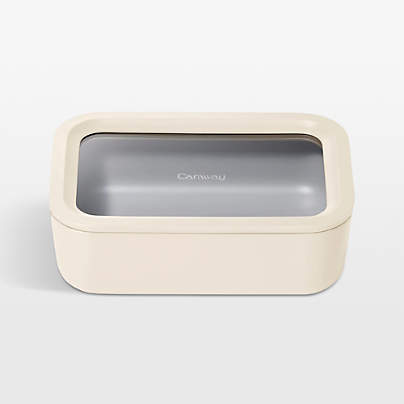 Caraway ® Cream 6.6-Cup Non-Stick Glass Food Storage Container with Lid