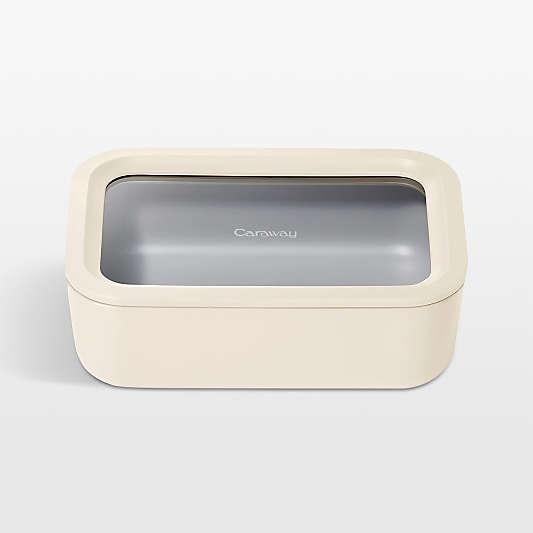 Caraway Home Cream 6.6-Cup Non-Stick Glass Food Storage Container with Lid
