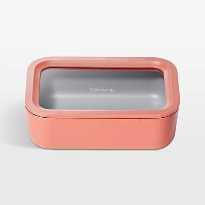 Caraway ® Perracotta 6.6-Cup Non-Stick Glass Food Storage Container with Lid