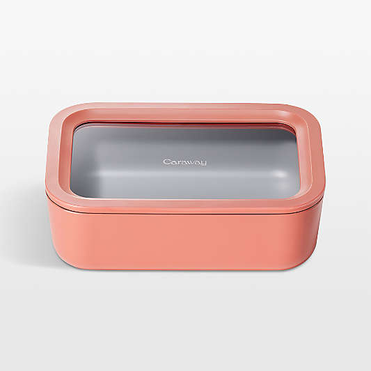 Caraway Home Perracotta 6.6-Cup Non-Stick Glass Food Storage Container with Lid