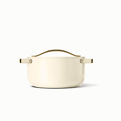 Caraway Dutch Oven in Black with Gold Handles