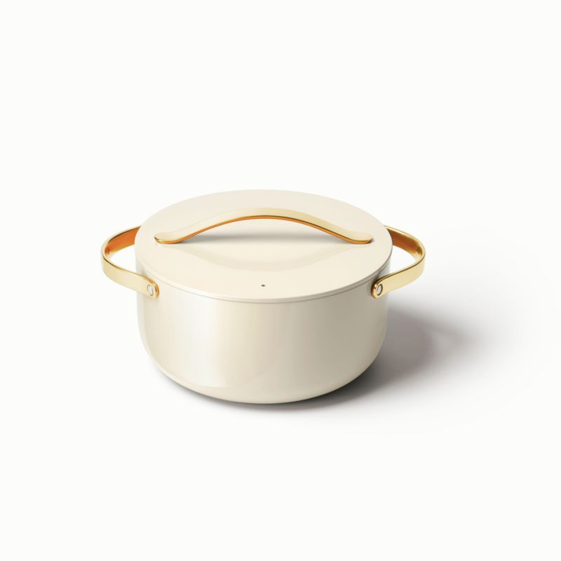 Caraway Cream Non-Stick Ceramic 6.5-Qt. Dutch Oven with Gold Hardware - image 6 of 6