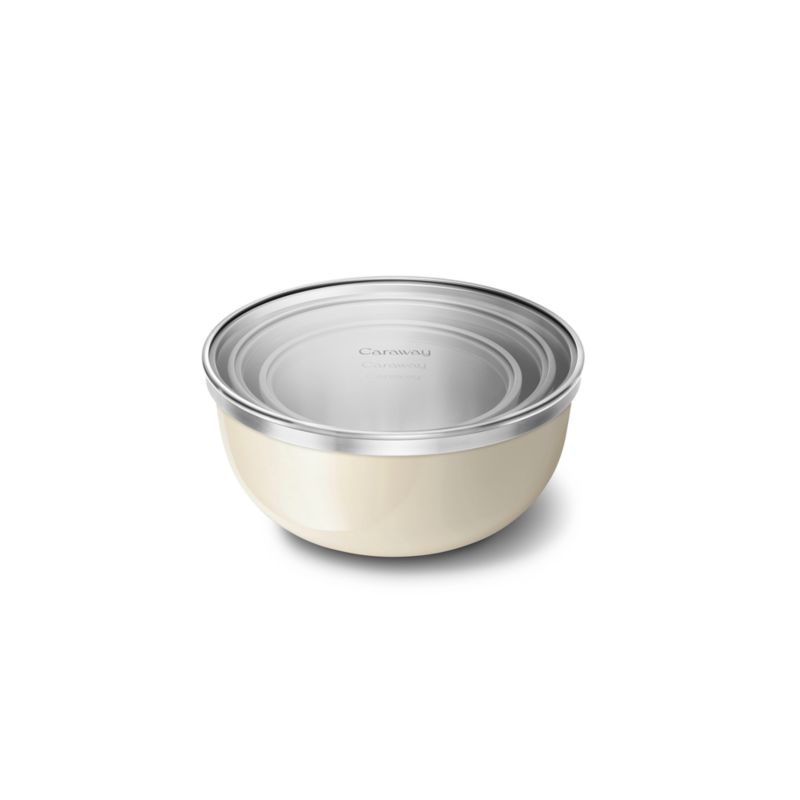 Caraway 6-Piece Stainless Steel Cream Mixing Bowl Set With Glass Lids - image 2 of 3
