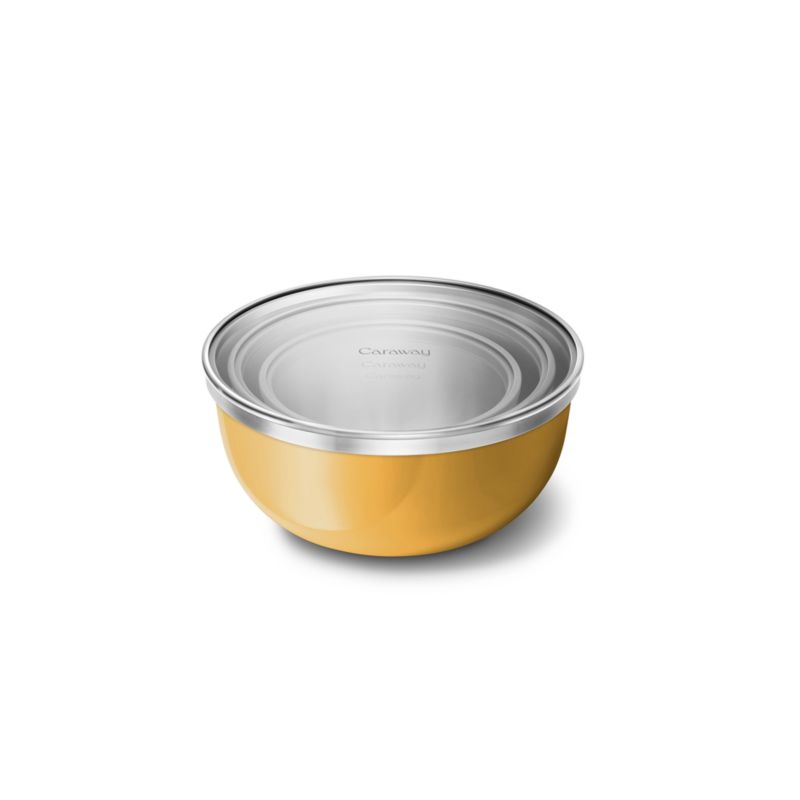 Caraway 6-Piece Stainless Steel Marigold Mixing Bowl Set With Glass Lids - image 2 of 3
