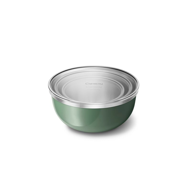 Caraway 6-Piece Stainless Steel Sage Mixing Bowl Set With Glass Lids - image 2 of 3