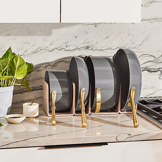 Caraway ® Graphite Ceramic Non-Stick 12-Piece Cookware Set with Gold Hardware