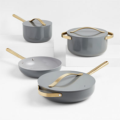 View Caraway ® Graphite Ceramic Non-Stick 12-Piece Cookware Set with Gold Hardware details