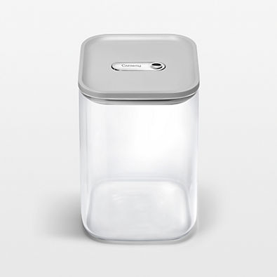 View Caraway ® Grey Airtight 4.3-Qt. Large Glass Food Storage Container with Plastic and Silicone Lids details